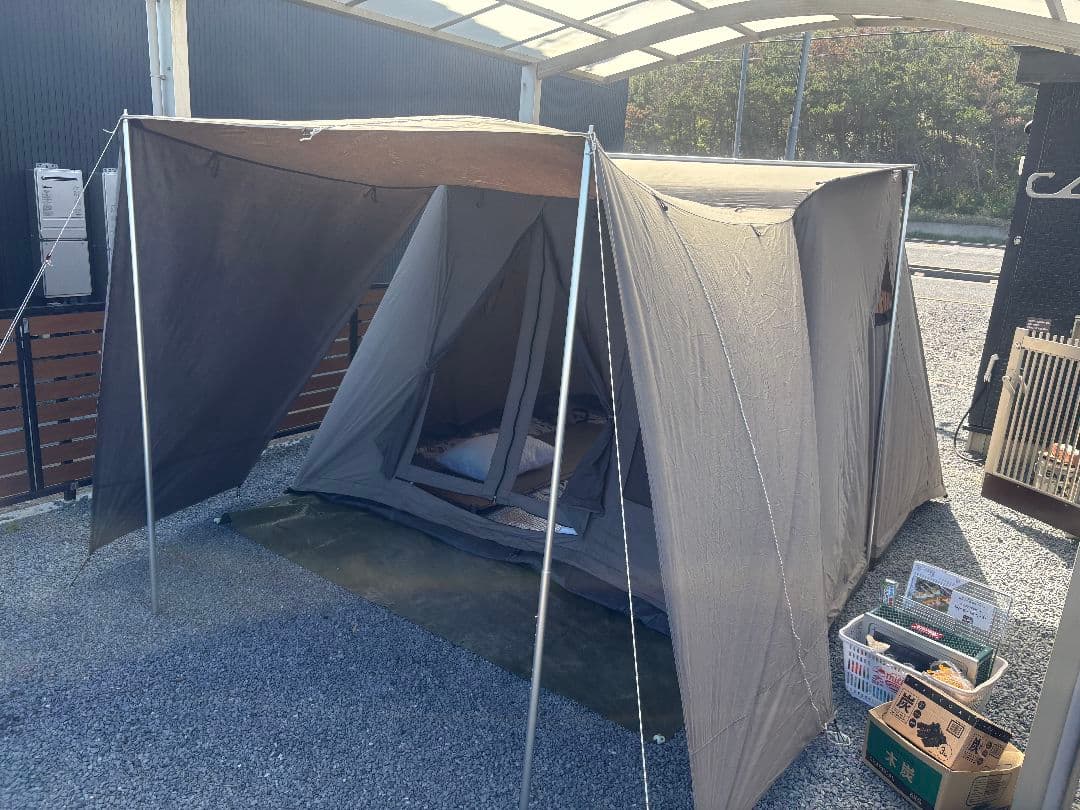 風に強い！　スプリングバー　テント　TC　ポリコットン　設営１５分！