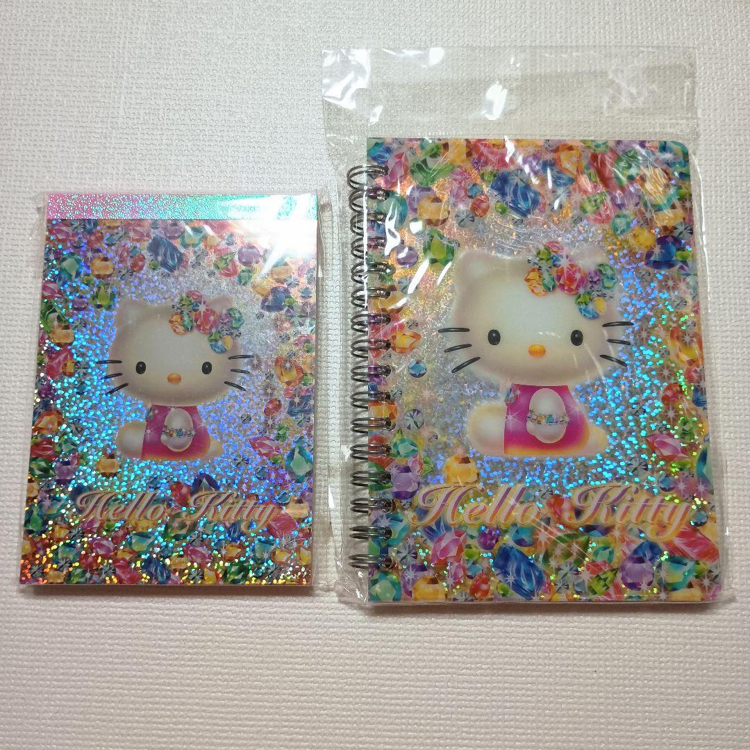 1セット限り‼️ハローキティ　ビジュー　ホログラムメモ　リングノート