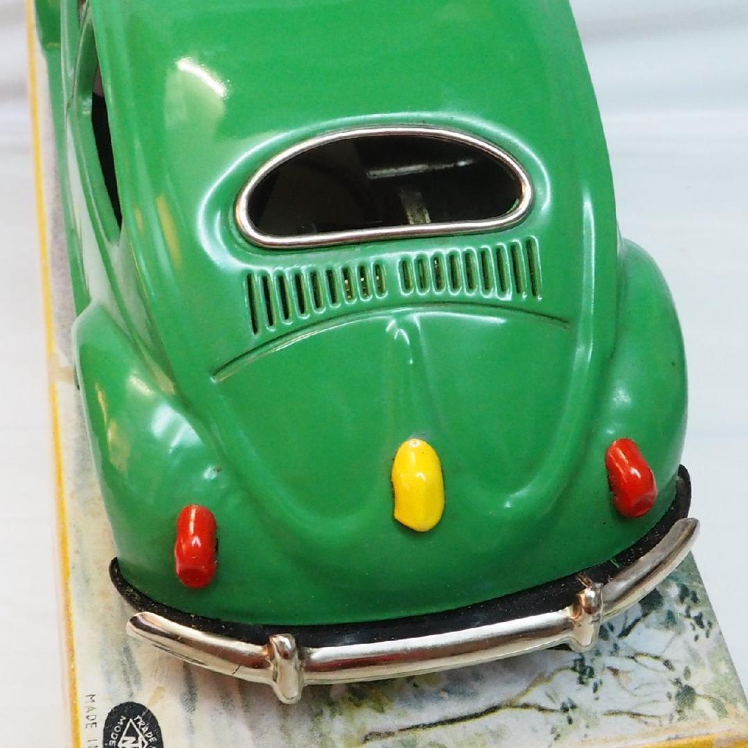 増田屋フォルクスワーゲン ビートル黄緑ブリキtin toy carミニチュア箱付