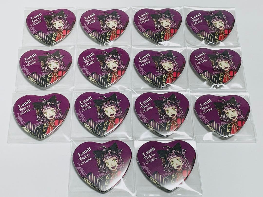 あくねこ ナンジャ ラムリ ハート缶バッジ