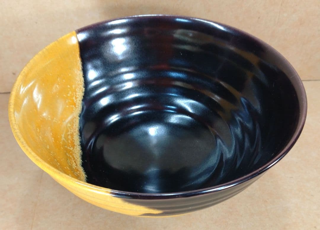 【本物保証】徳田正彦(後の人間国宝三代徳田八十吉）茶碗(掛分釉）共箱 美品 九谷