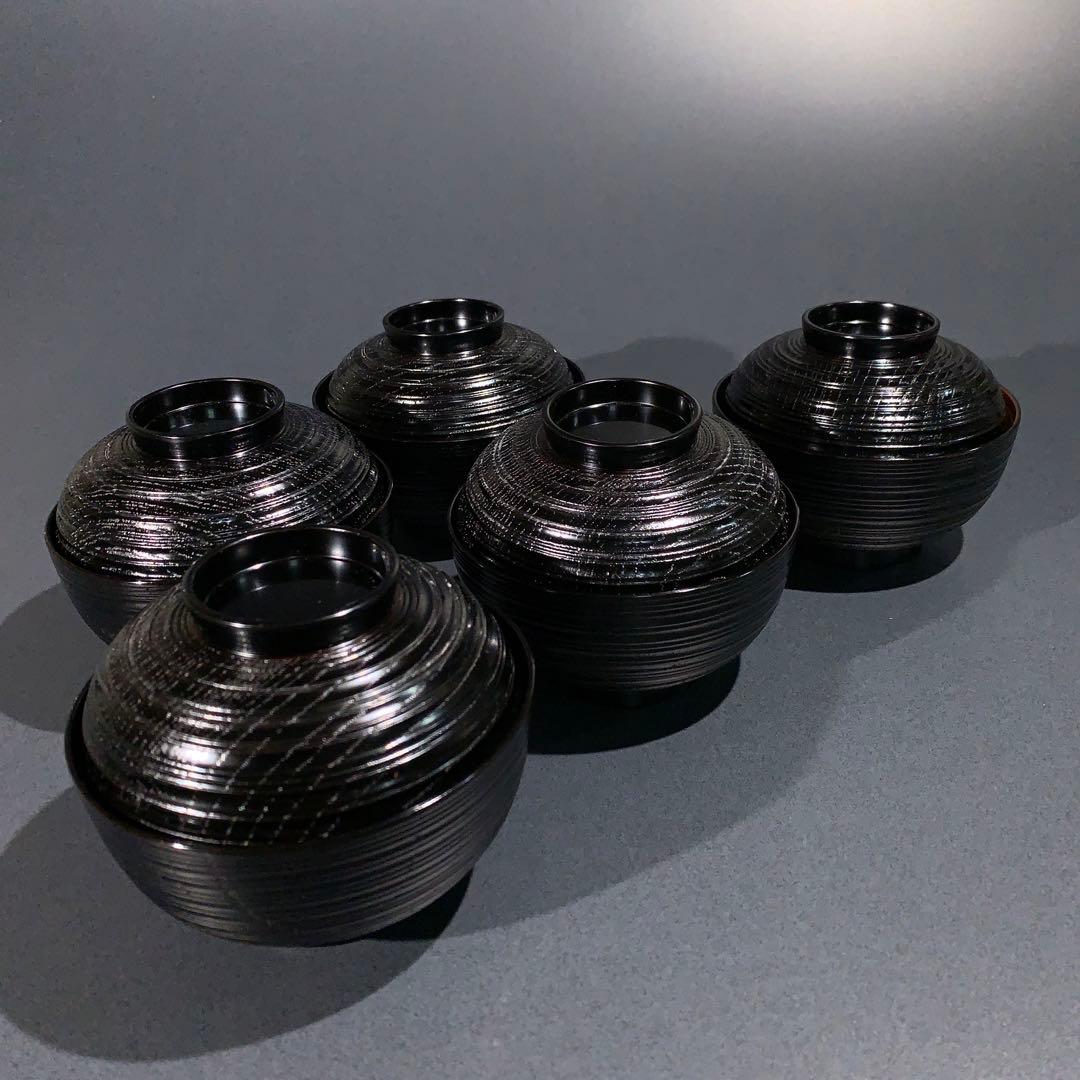 輪島塗　吸物椀5客　春秋　桜紅葉　お祝い　R0813