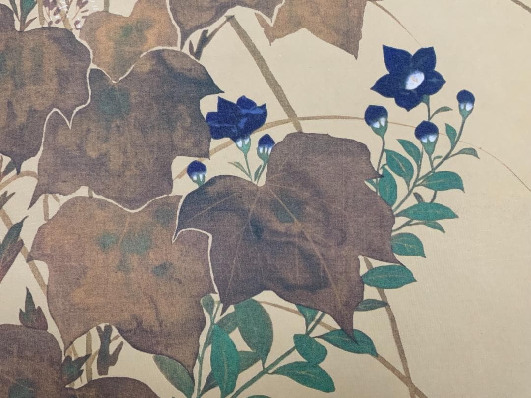 酒井抱一 秋草螽斯図 絹本 豪華復刻版 複製掛軸 江戸琳派 花鳥図 524