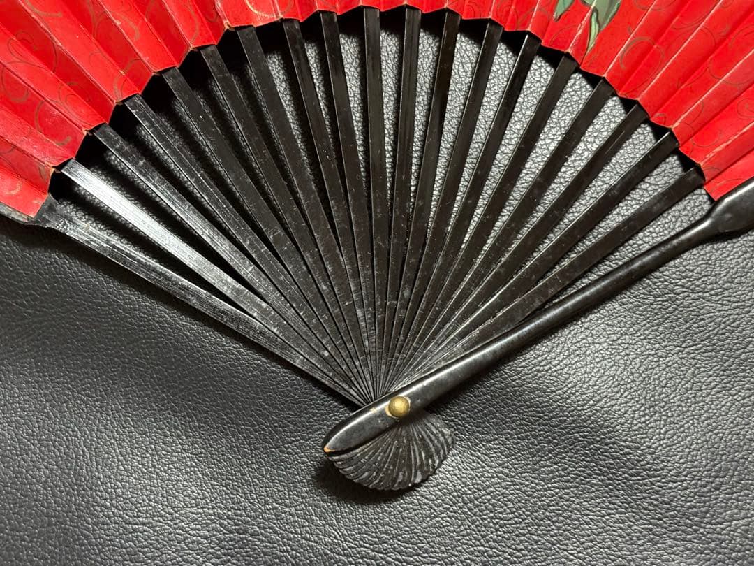 扇子　33cm 十松屋福井扇舗　勝修羅扇　旭日老松図　桐箱　仕舞扇　能楽　着物