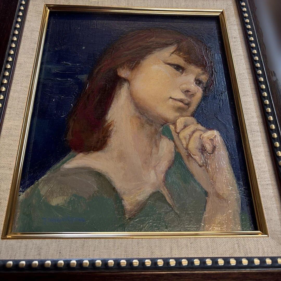 女性の肖像画 油彩　宇多川格 星を数えて　2014年