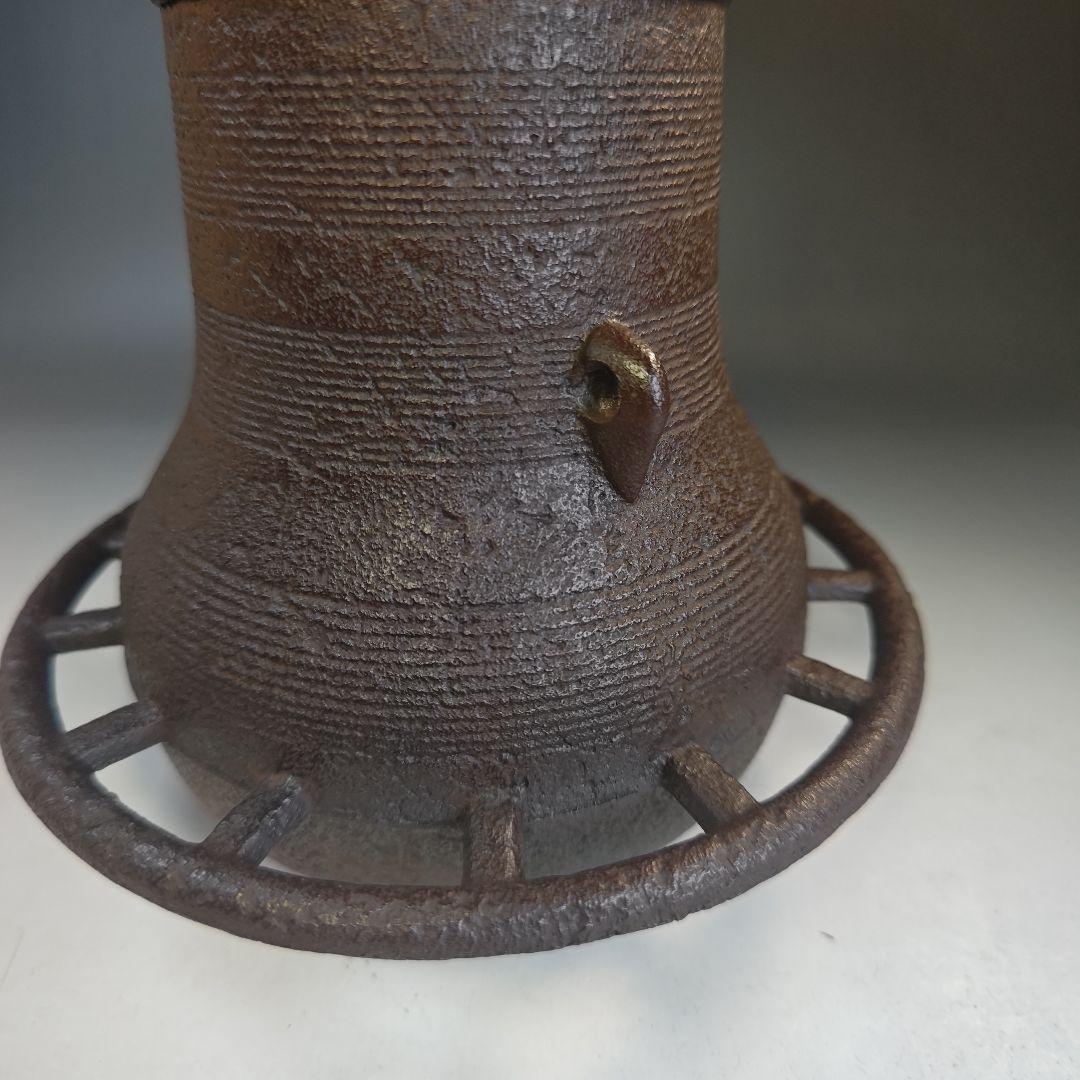 イ893 茶釜『釜師　菊地政光』『車軸釜　共箱　』鉄釜　茶道具