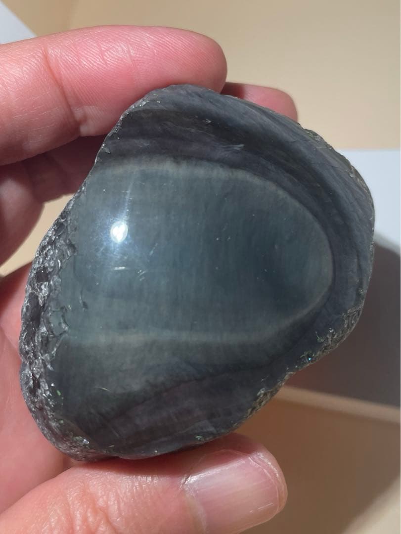 研磨品　十勝石玲瓏両面磨き　レインボーオブシディアン　虹雲