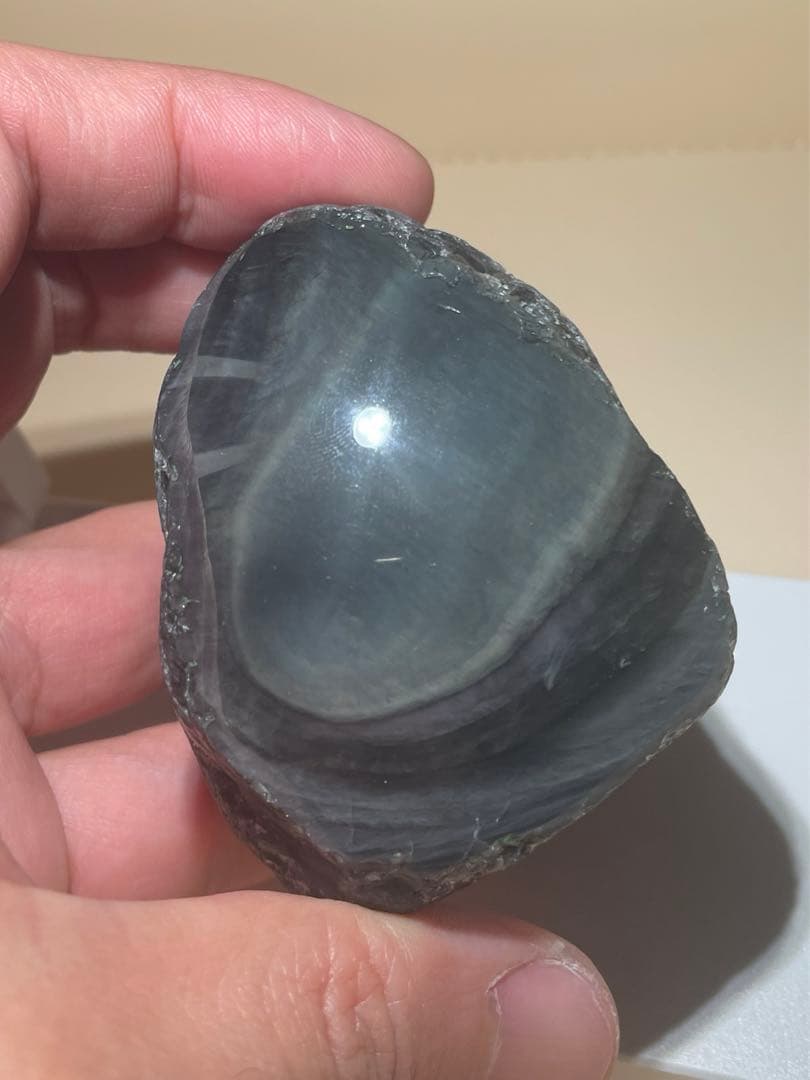 研磨品　十勝石玲瓏両面磨き　レインボーオブシディアン　虹雲