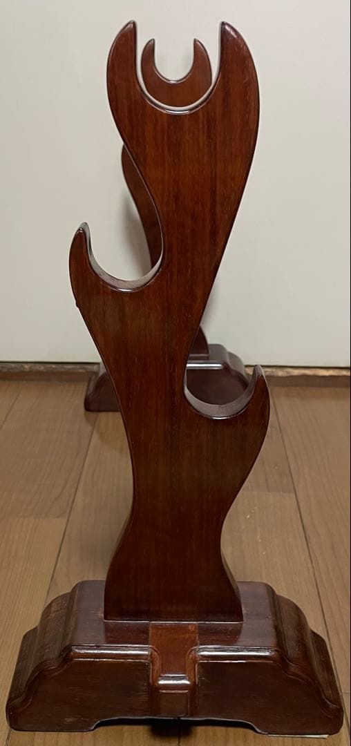 刀掛け　両面　螺鈿　木製　３本掛け　日本刀　模造刀　武具