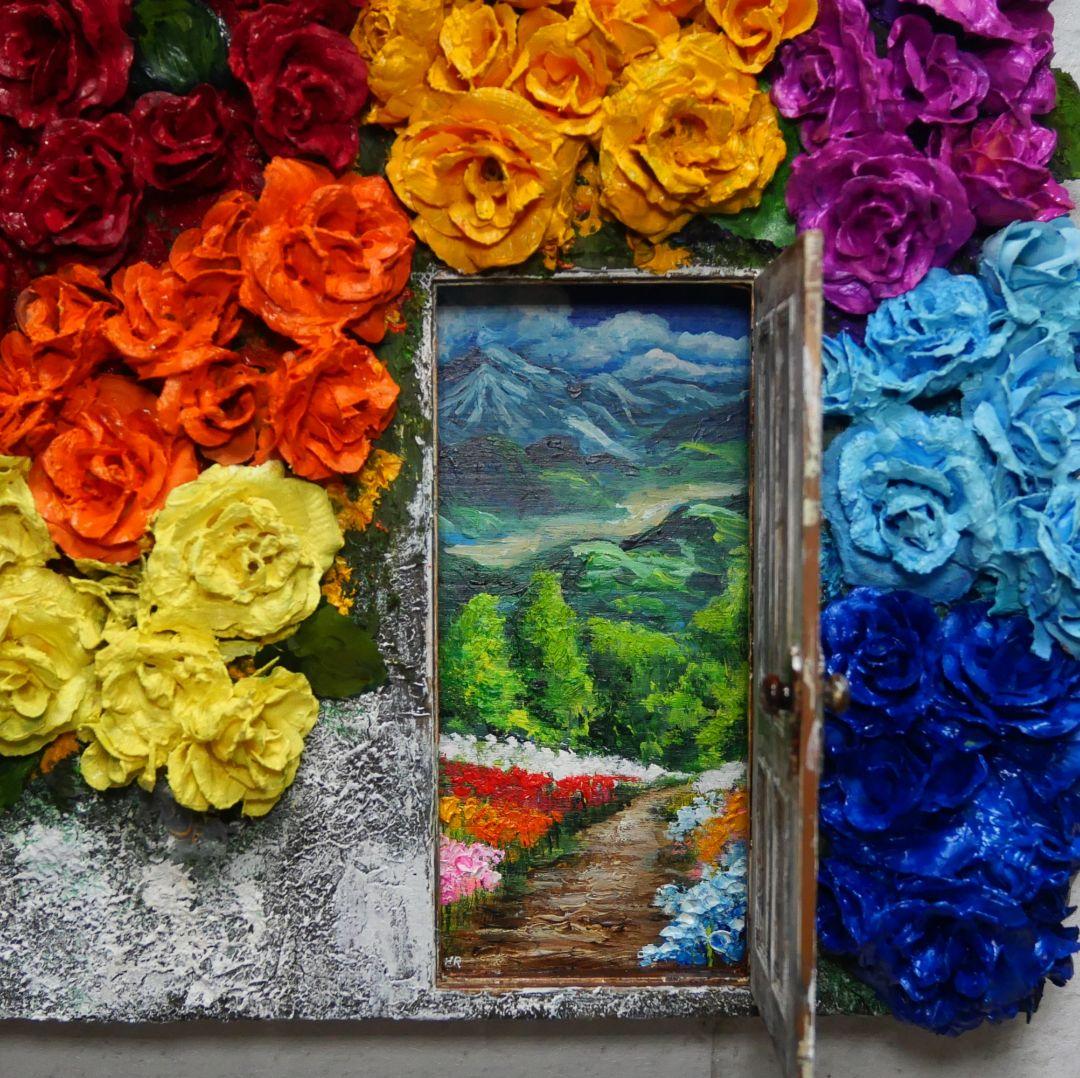 油絵 油彩 油彩画 絵 絵画【扉の先の世界】