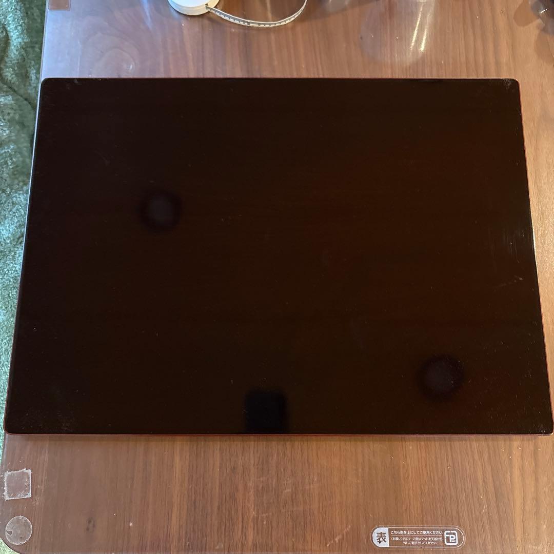 赤茶色の漆製の長方形の卓上膳×5枚セット