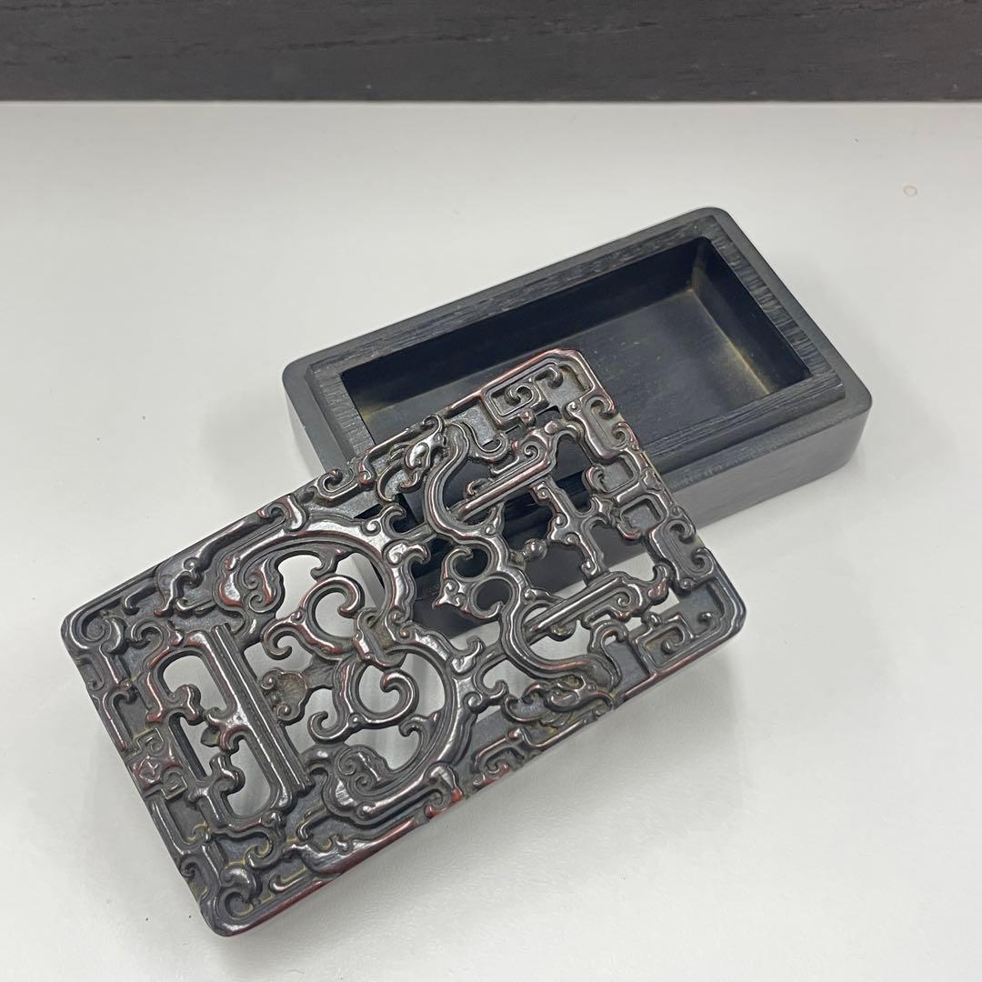 極細工 古美術 書道具 中国 時代物 小物入 香炉