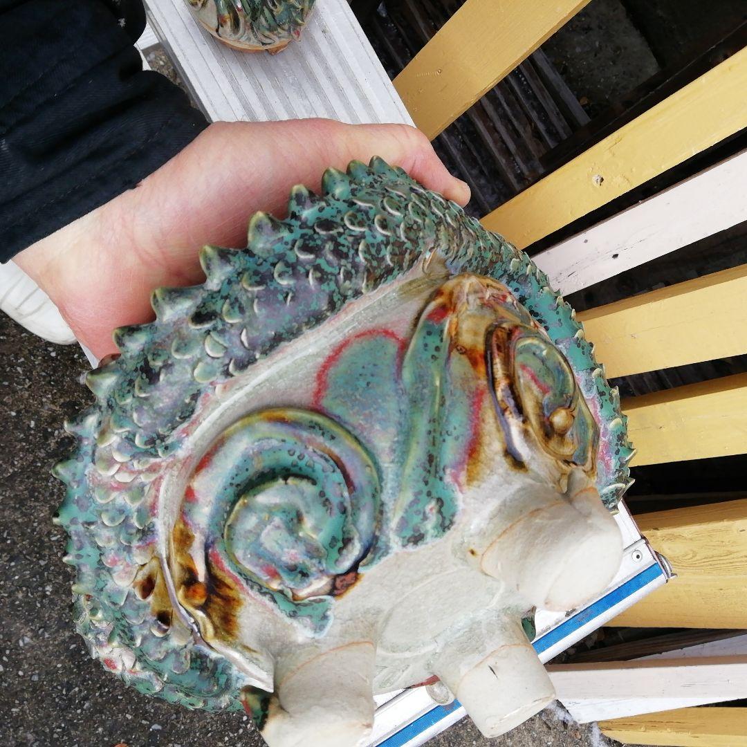 山岡徹山龍登窯香呂の陶器彫刻 装飾品、上野焼香春焼き工芸品、華道仏教、お寺、骨董