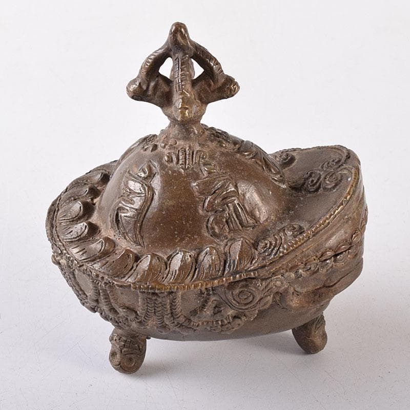 中国　古銅　唐銅　三つ足香炉　C　R8684