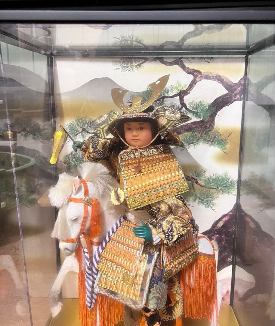 【お宝】美術 武者人形 紫峰作 謹製 馬上大将　日本人形