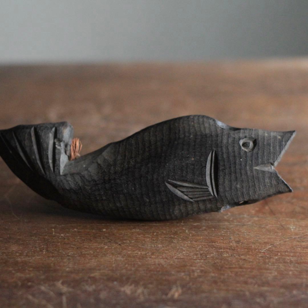 古い 自在鉤 横木 鯉 古道具 アンティーク オブジェ