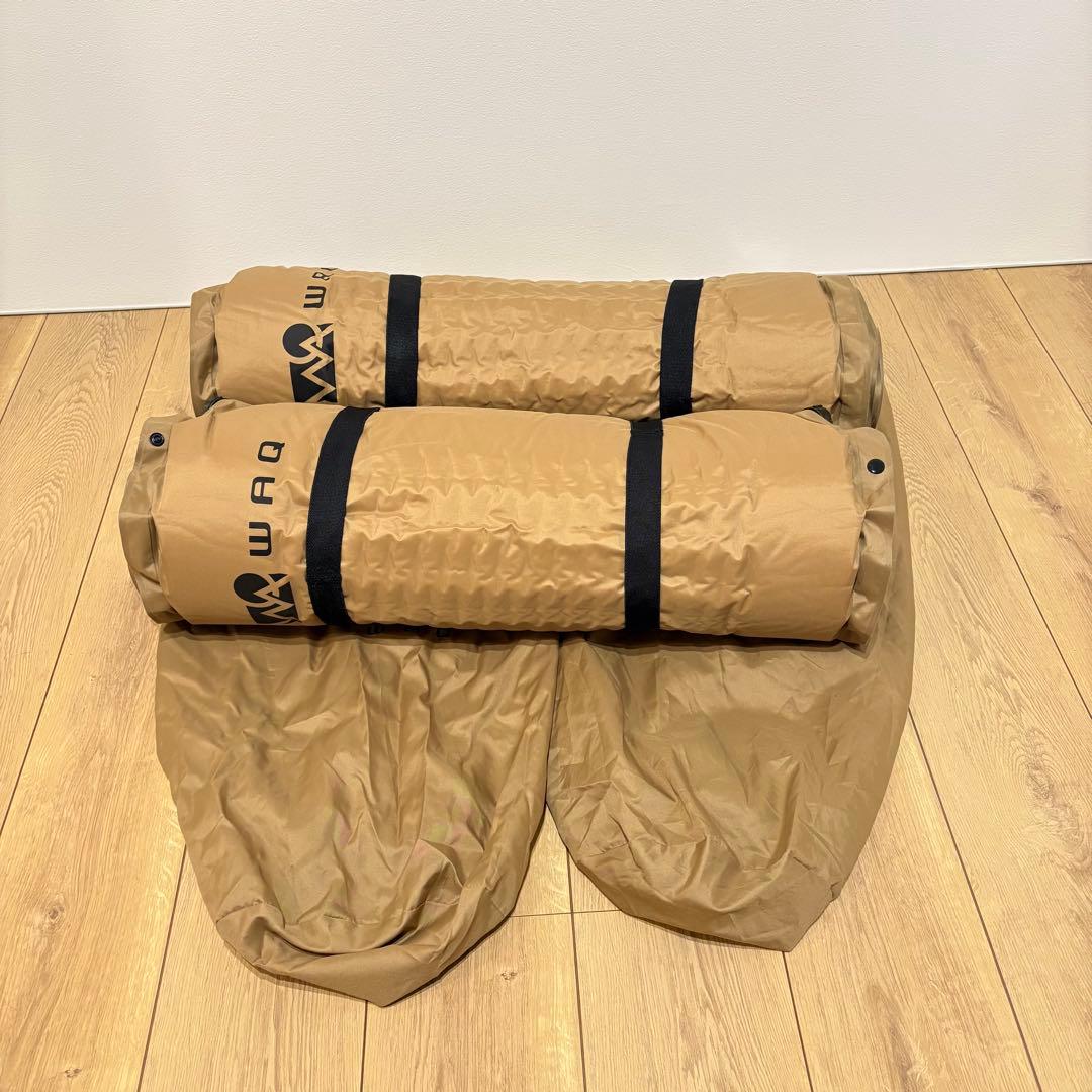 WAQ マット 8cm 厚手 2枚セット インフレータブル キャンプ 車中泊用