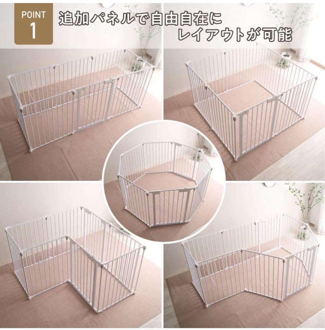 Petrasia ペットサークル ドア付き 折り畳み 6枚