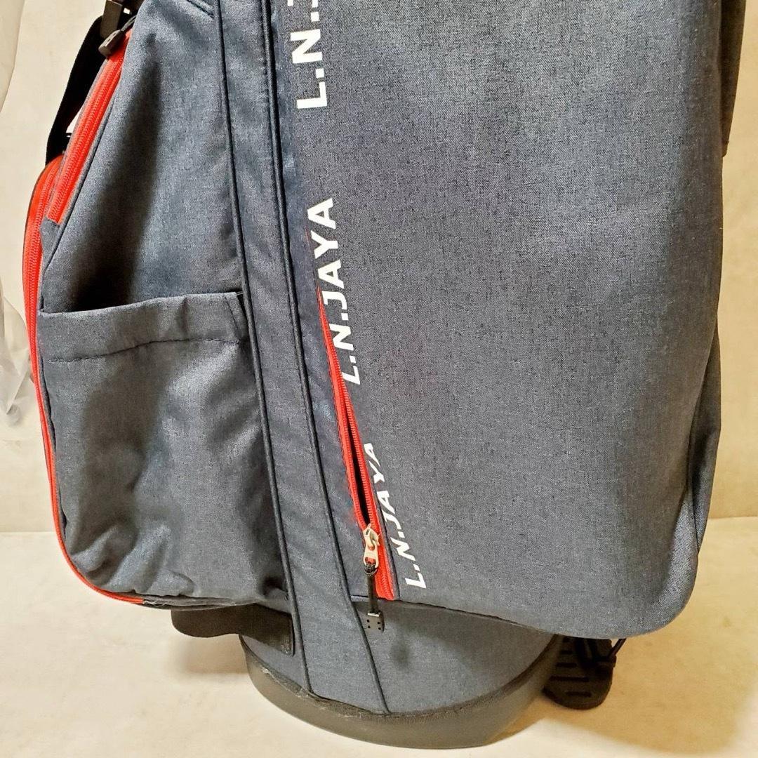 【新品未使用】レザックス スタンド付きキャディバッグ ネイビー ゴルフバッグ