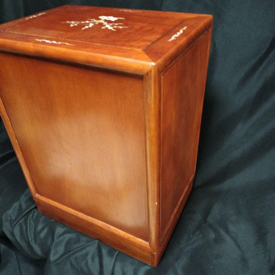 唐木 螺鈿細工 無垢材 アンティーク レトロ 棚 箪笥