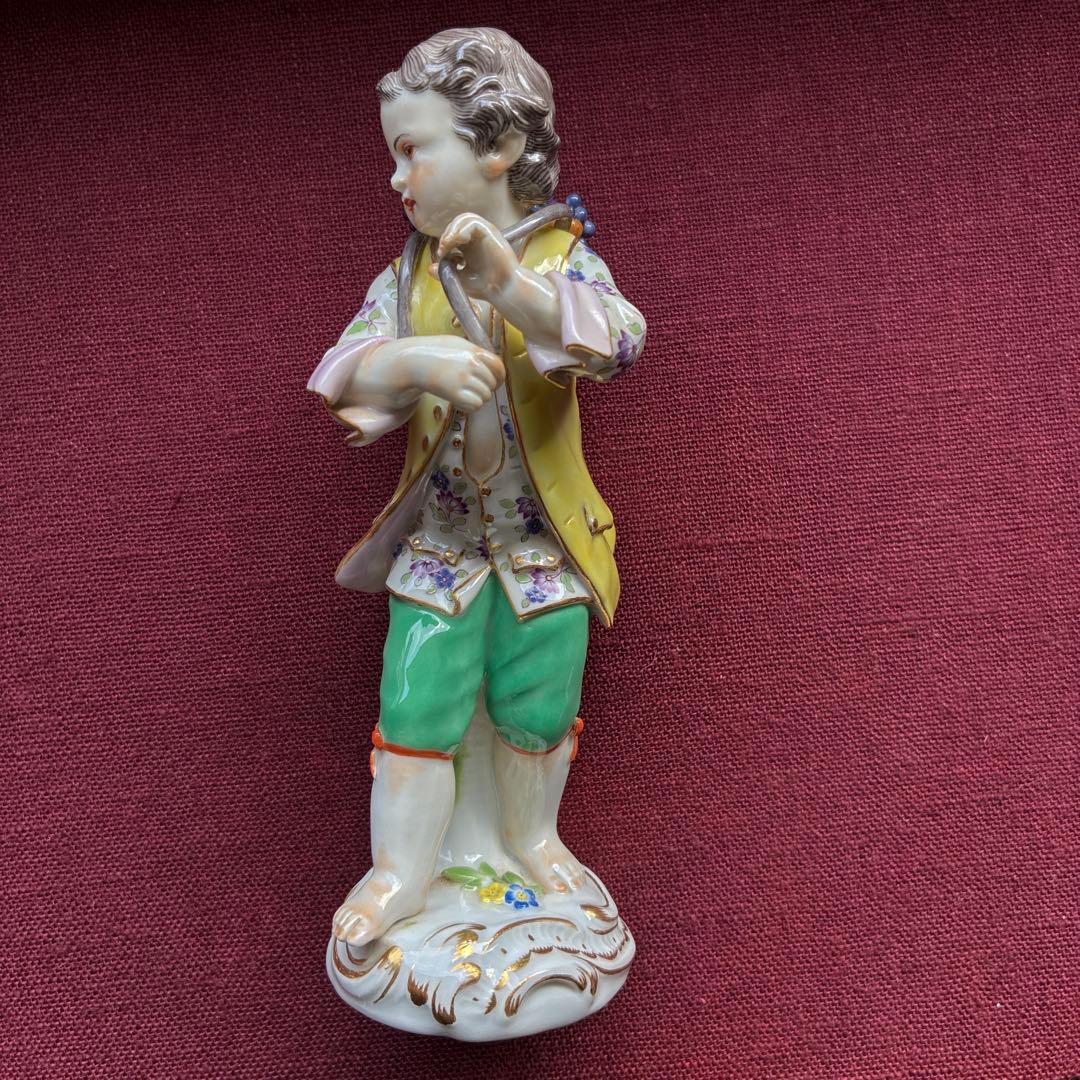 蒼*様 マイセン　Meissen 陶器製 子供 フィギュア ぶどう　葡萄　少年