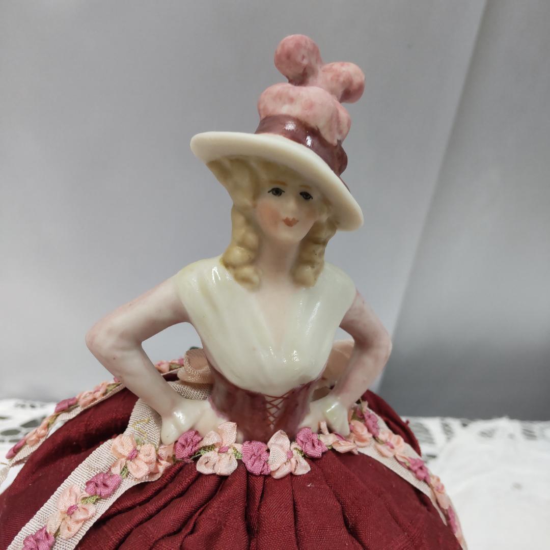 ハーフドール　ピンクッション　ボルドー