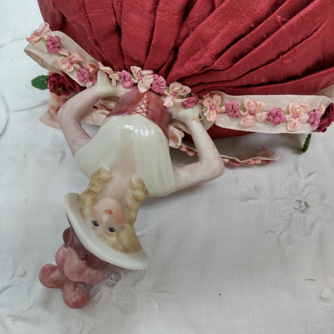 ハーフドール　ピンクッション　ボルドー