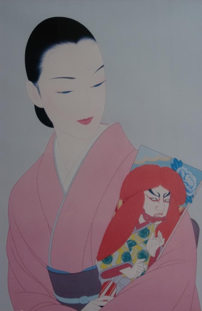 ・作者名：　鶴田一郎　・画題：　人物　・技法：　複製画