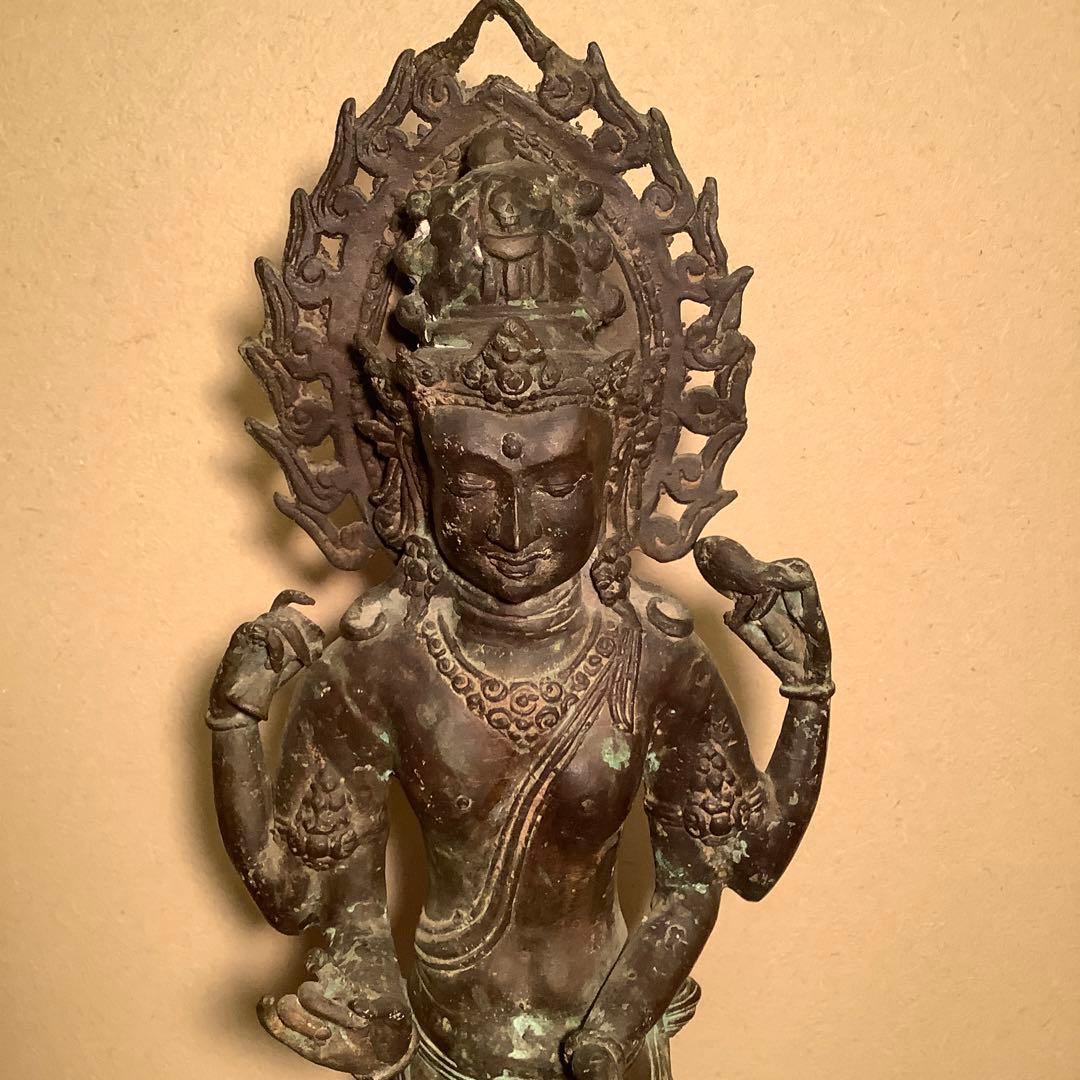 ガンダーラ仏「一面四臂菩薩」クシャーナ朝・マトゥラー美術・エローラ寺院・古銅特大