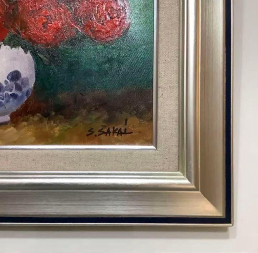 絵画・額縁・油絵・酒井 修一郎・新品未使用・ばら・美術品・インテリア・雑貨