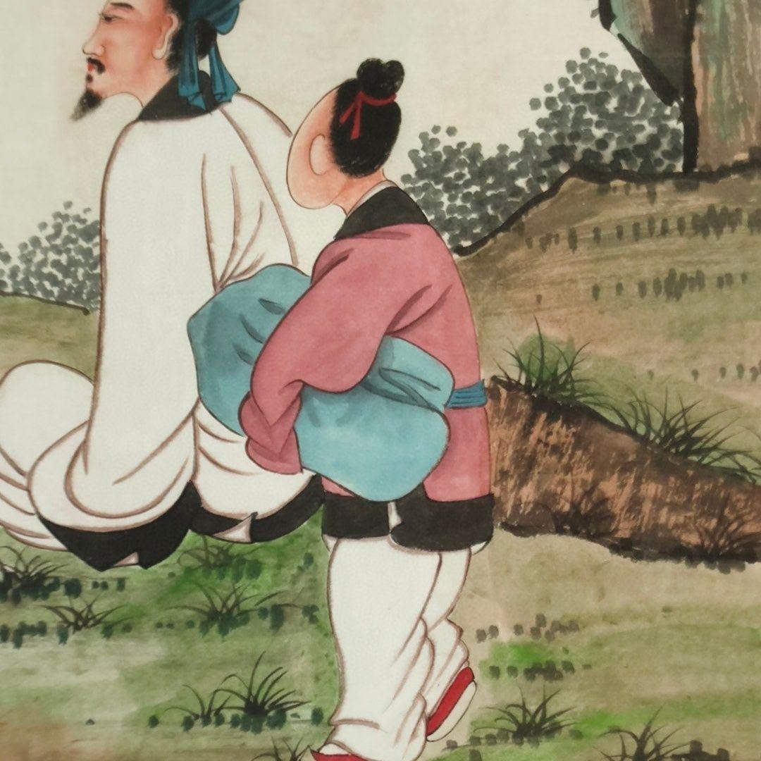 中国画 張大千 長松高士図 掛軸｜人物画｜紙本｜中堂サイズ｜床の間・和室装飾