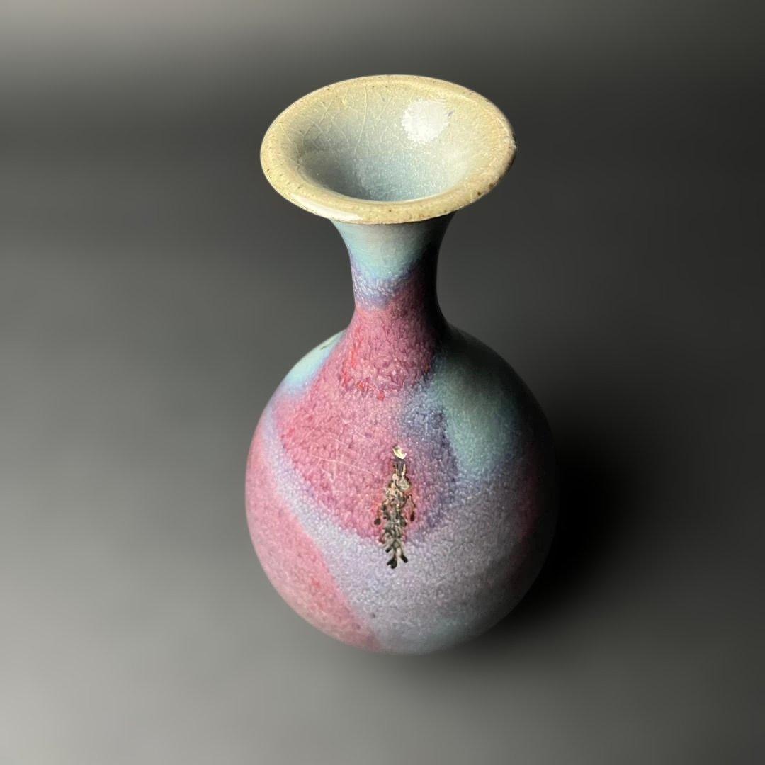 唐物 鈞窯 天青釉紫斑玉壺春 中国美術 古玩 SH84