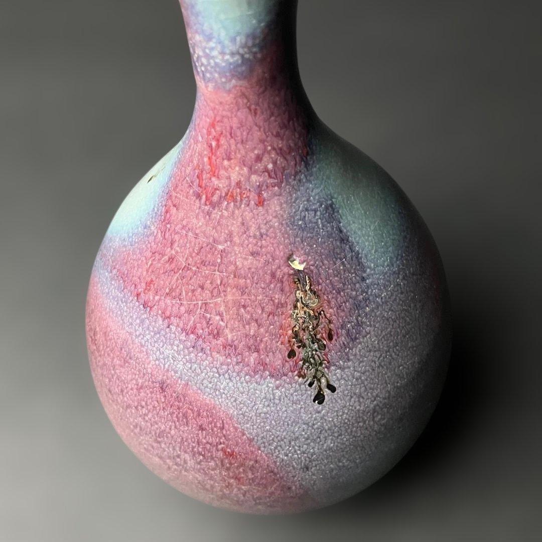 唐物 鈞窯 天青釉紫斑玉壺春 中国美術 古玩 SH84