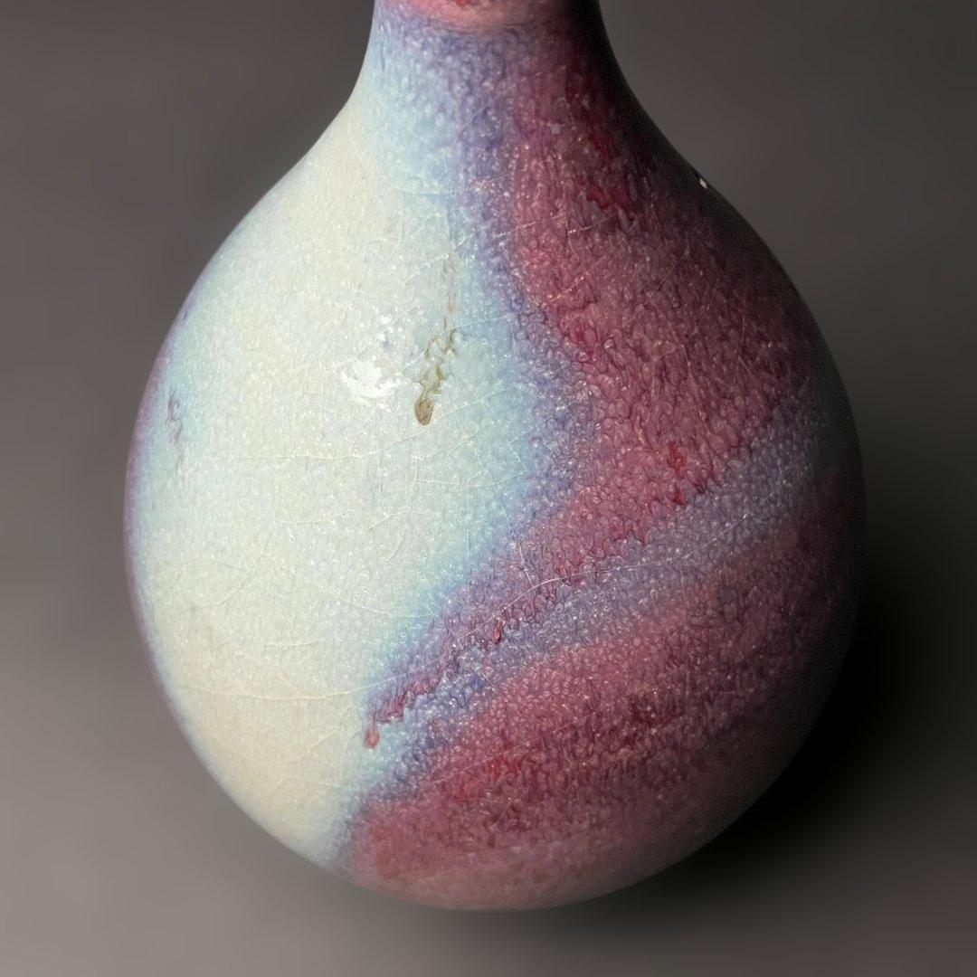 唐物 鈞窯 天青釉紫斑玉壺春 中国美術 古玩 SH84