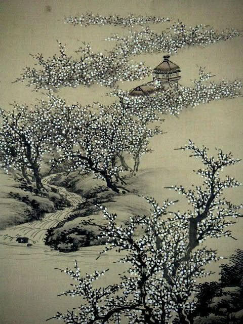 ♥掛軸　山水画　成木 星洲 　掛け軸　骨董品