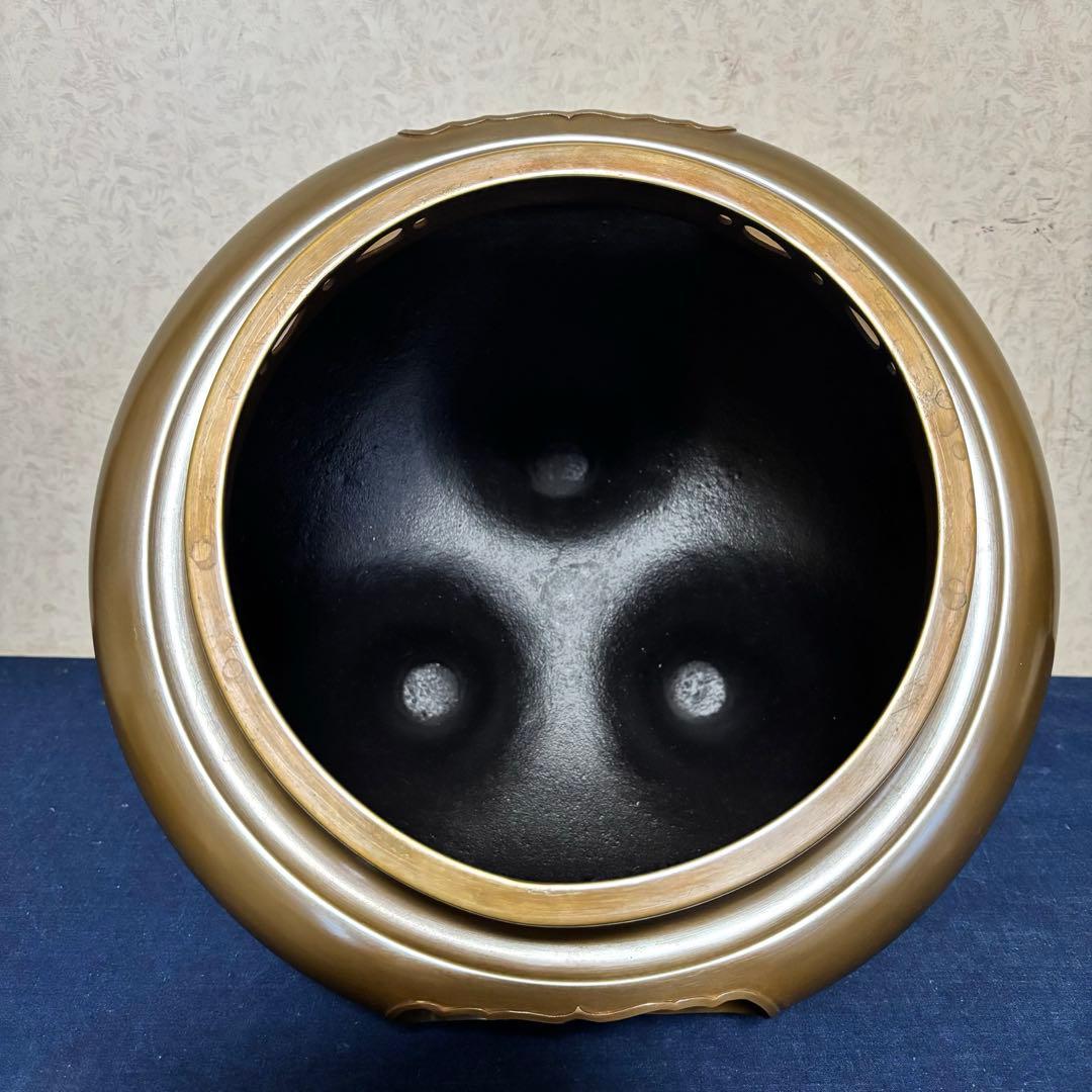 風炉/茶釜/電熱器/銀摘/唐銅朝鮮風炉釜/野々田電熱器/金森紹栄造/敷板/茶道具