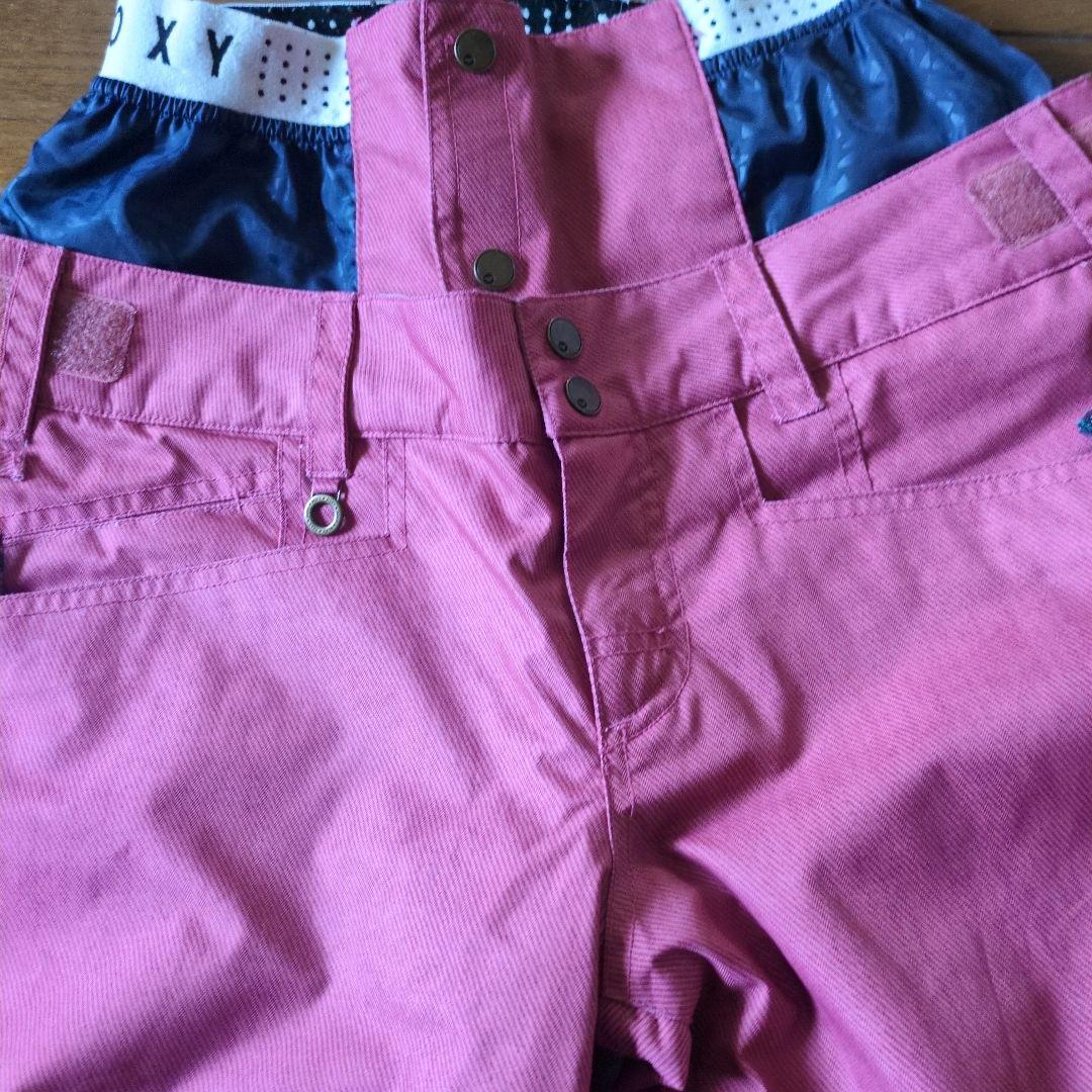 ROXY　スノボウェア　上下セット　Ｍ　総柄　ボタニカル　ワインレッド　ボルドー