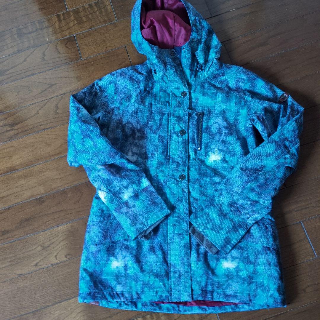 ROXY　スノボウェア　上下セット　Ｍ　総柄　ボタニカル　ワインレッド　ボルドー