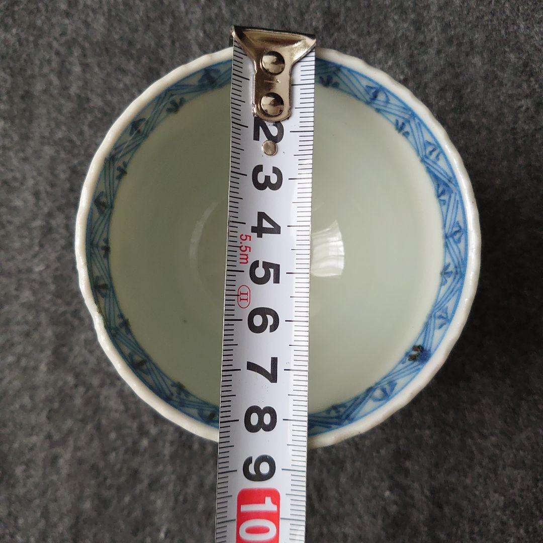 伊万里 古伊万里 肥前吉田焼 蕎麦猪口 小鉢 渦巻文 三客揃 江戸期 未使用