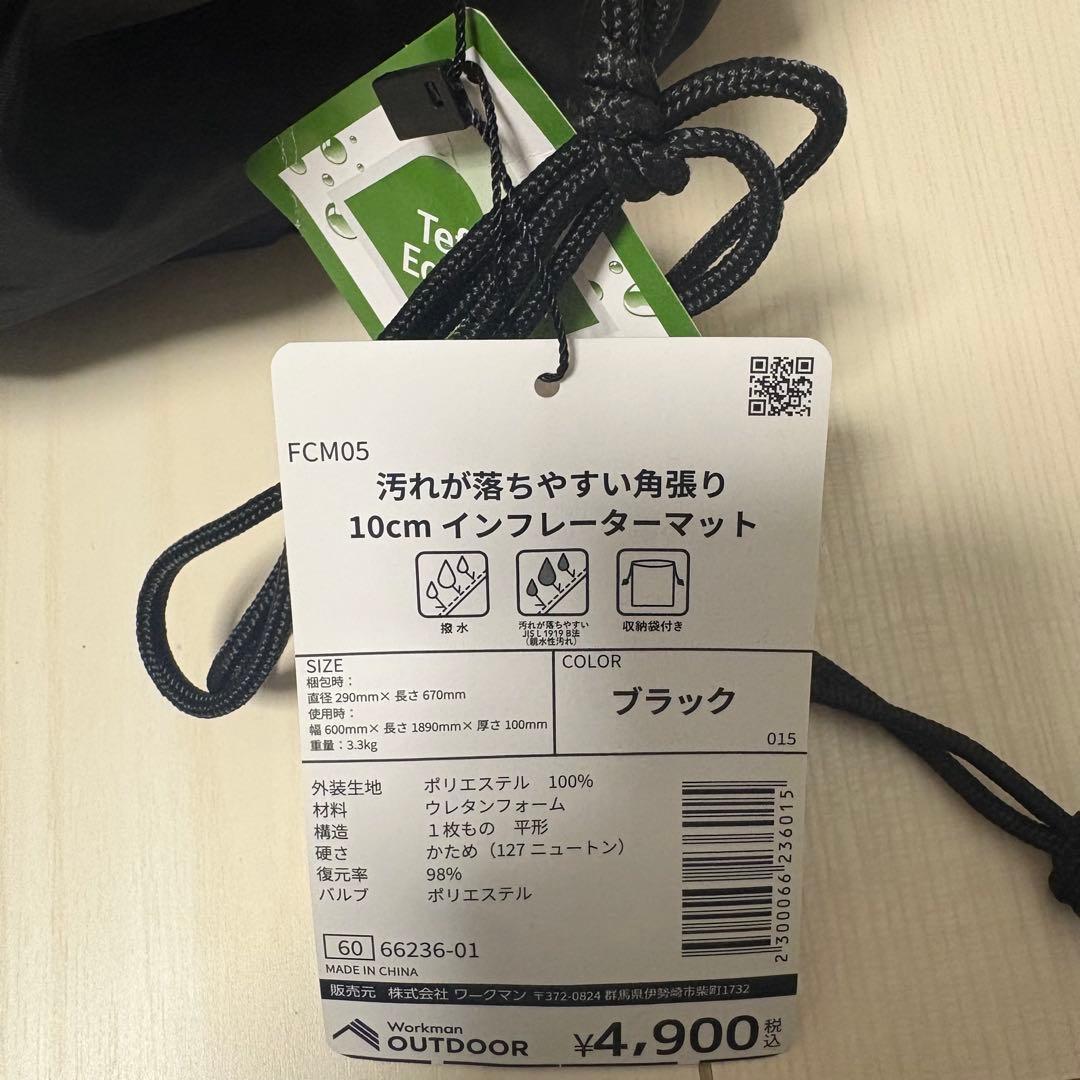 ワークマン　FieldCore 10cm インフレーター マット ブラック