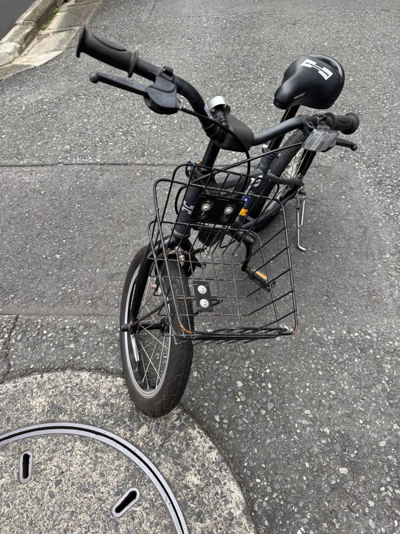 【直接引き取り限定&配達も可】HUMMER キッズ自転車 ブラック 前カゴ 付き