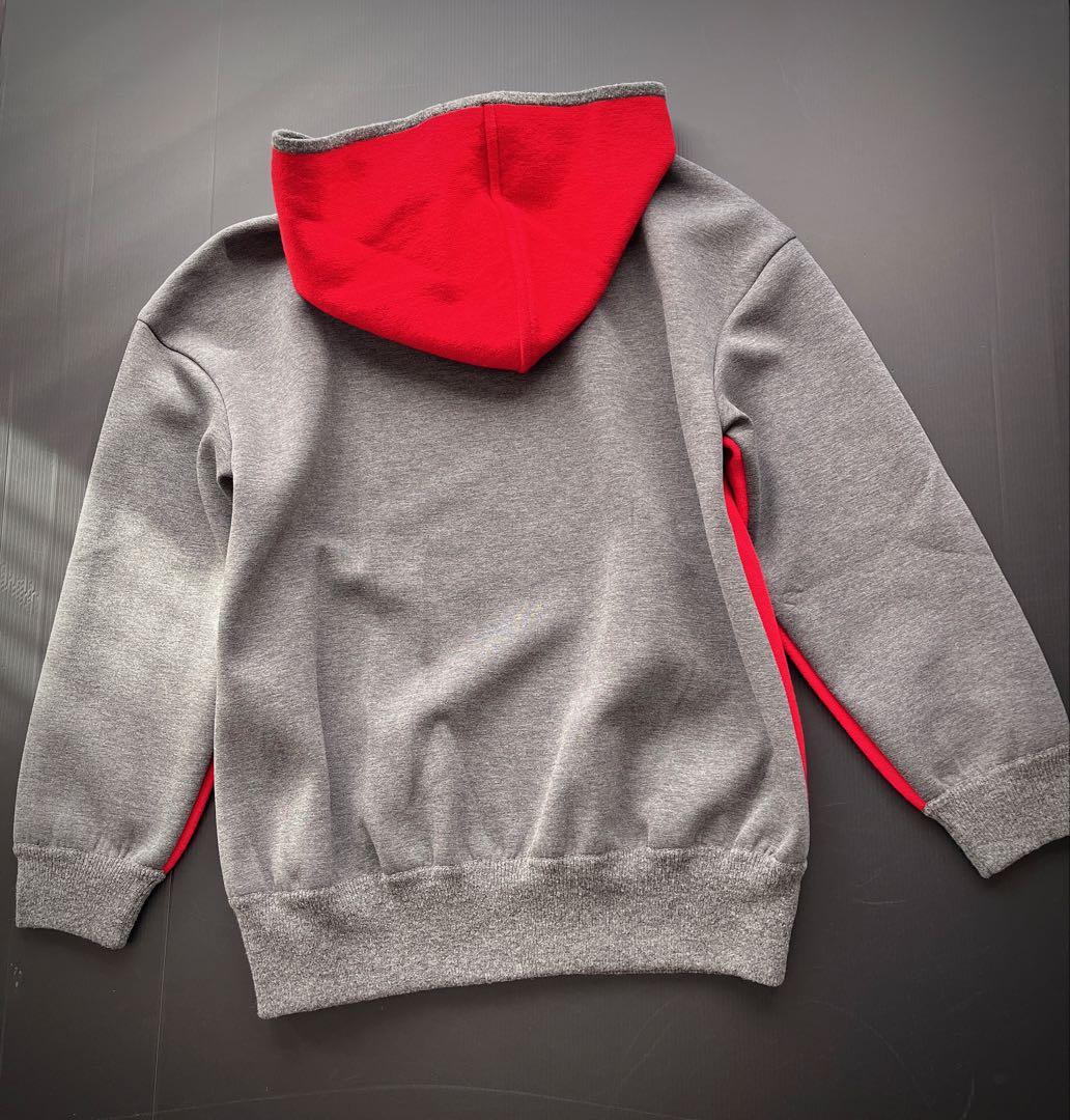 ランバンスポール　フード付きニット　レッド