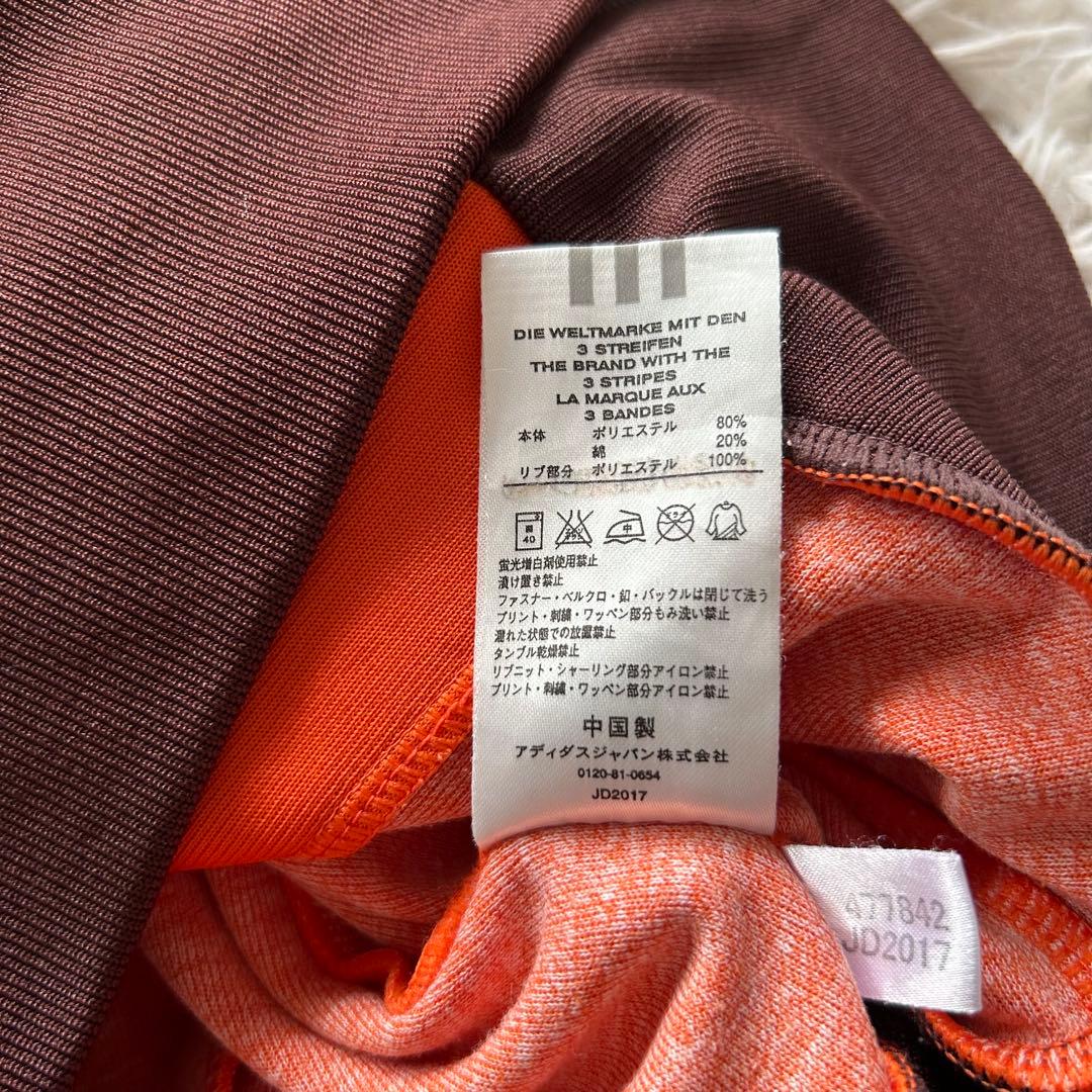 希少・極美品　adidas トラックジャケット オレンジ×茶 3番 刺繍 M相当