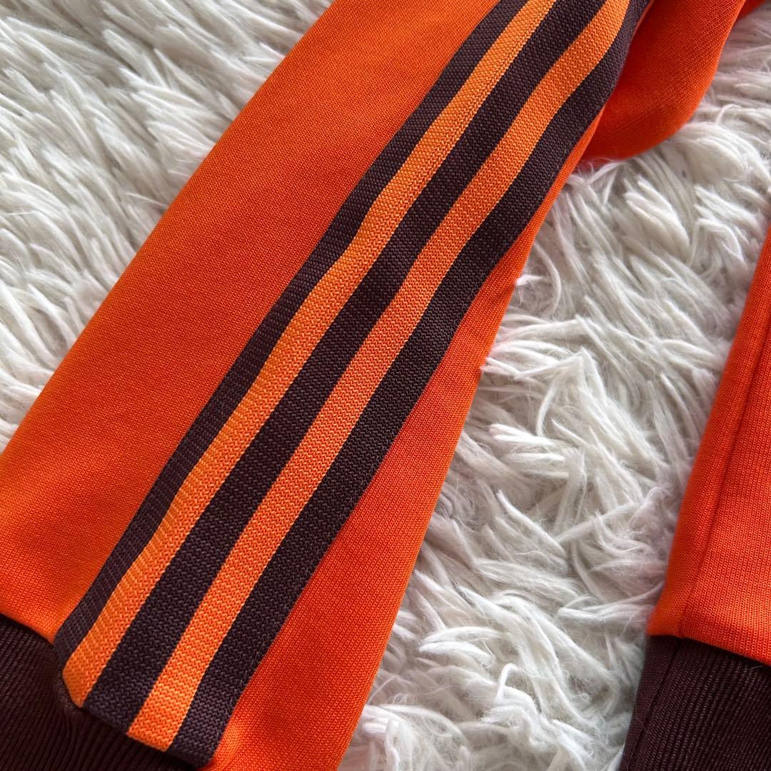 希少・極美品　adidas トラックジャケット オレンジ×茶 3番 刺繍 M相当