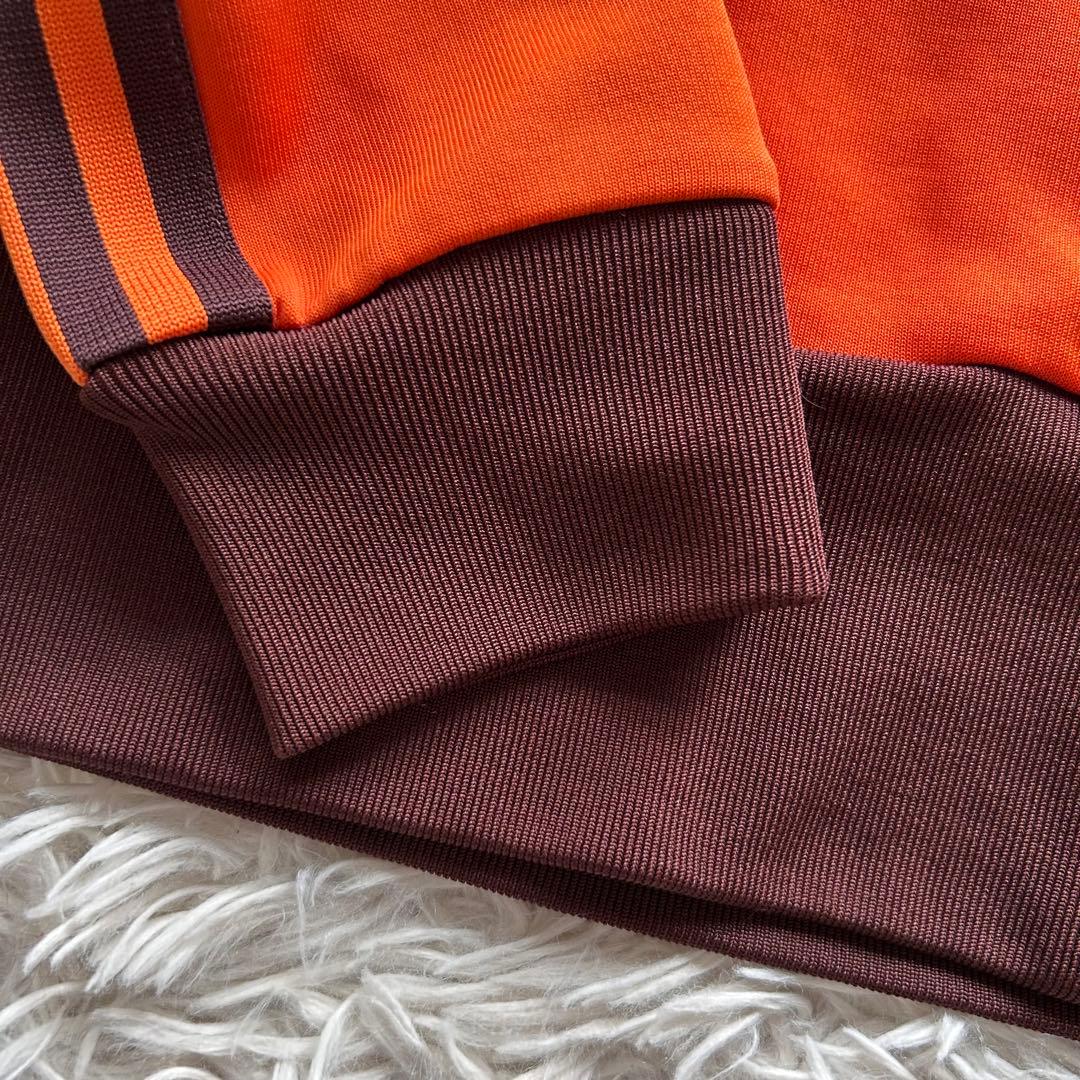 希少・極美品　adidas トラックジャケット オレンジ×茶 3番 刺繍 M相当