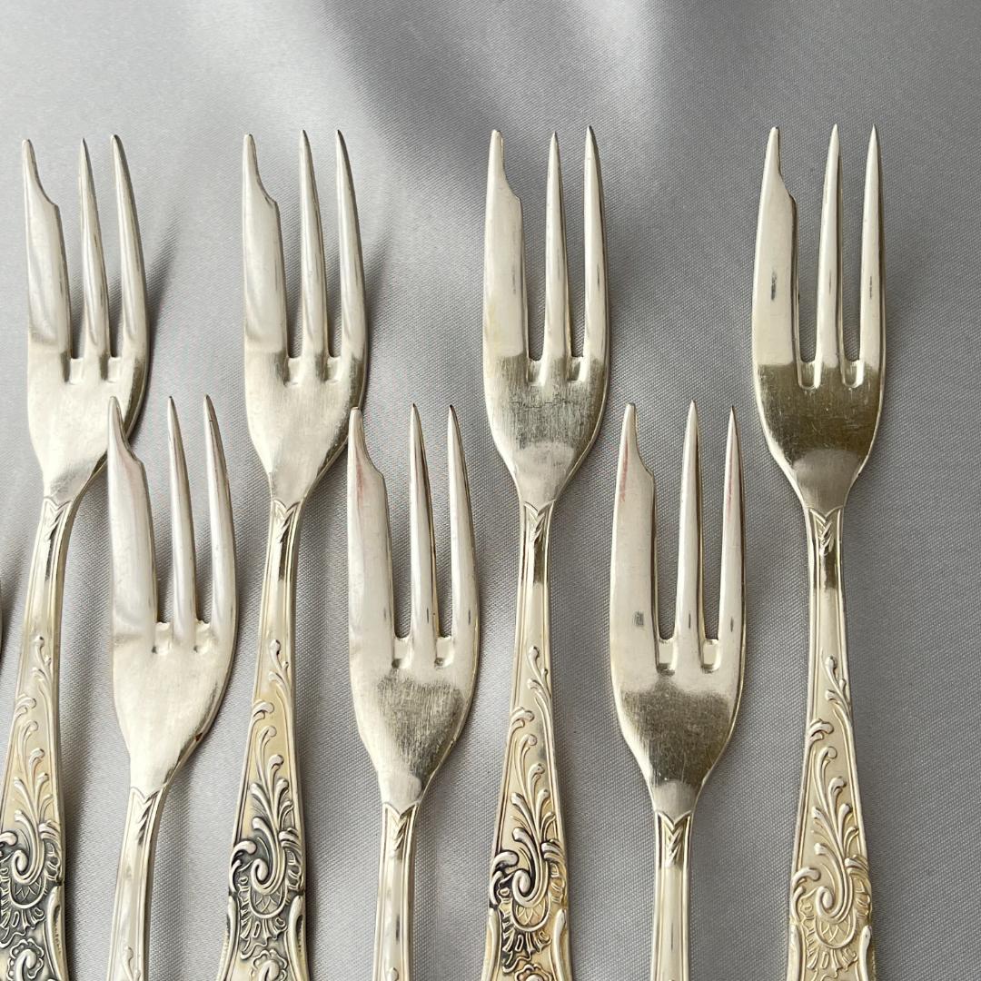 【ドイツ】ケーキフォーク 12本【シルバープレート】