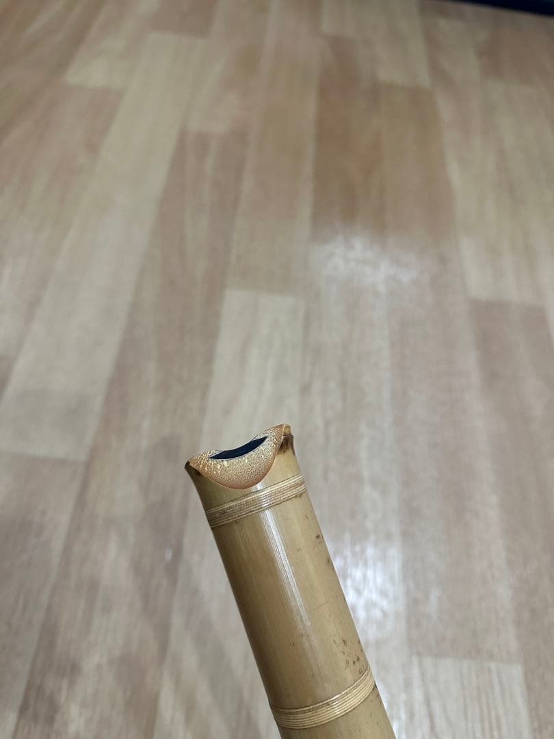 尺八　銀越銘　1尺9寸　銀巻き　銀三線