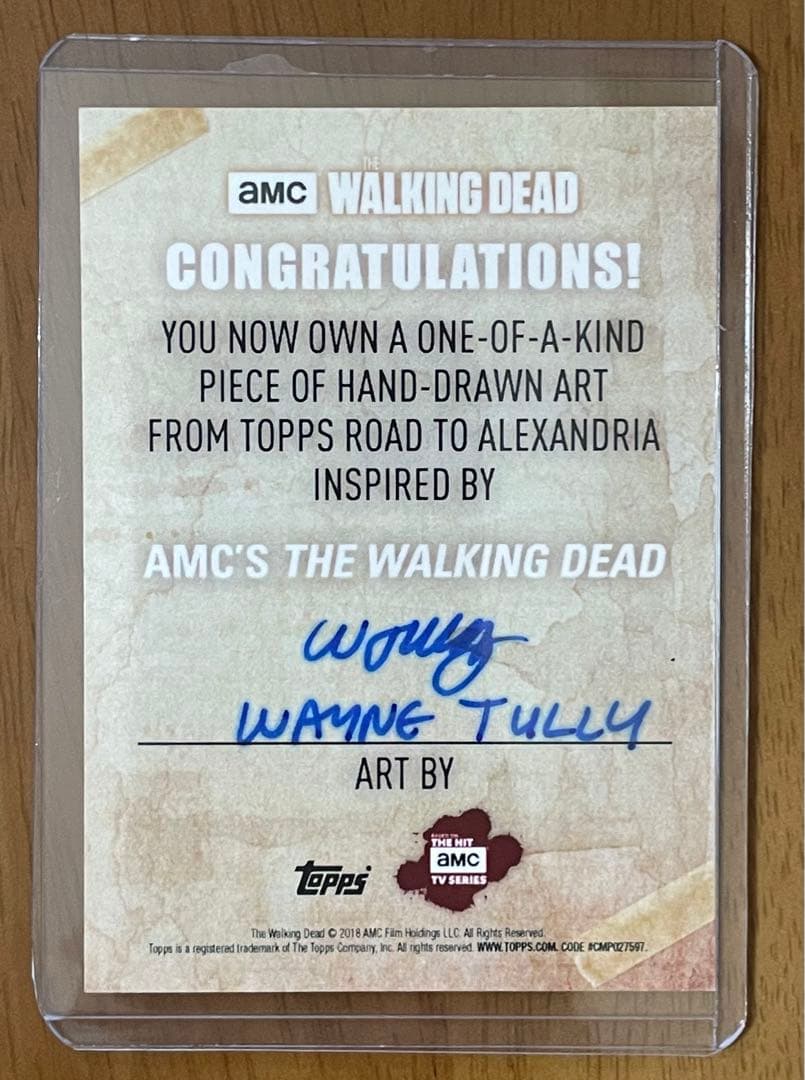 ウォーキングデッド トレカ ゾンビ アーティスト直筆サイン入り 超激レア