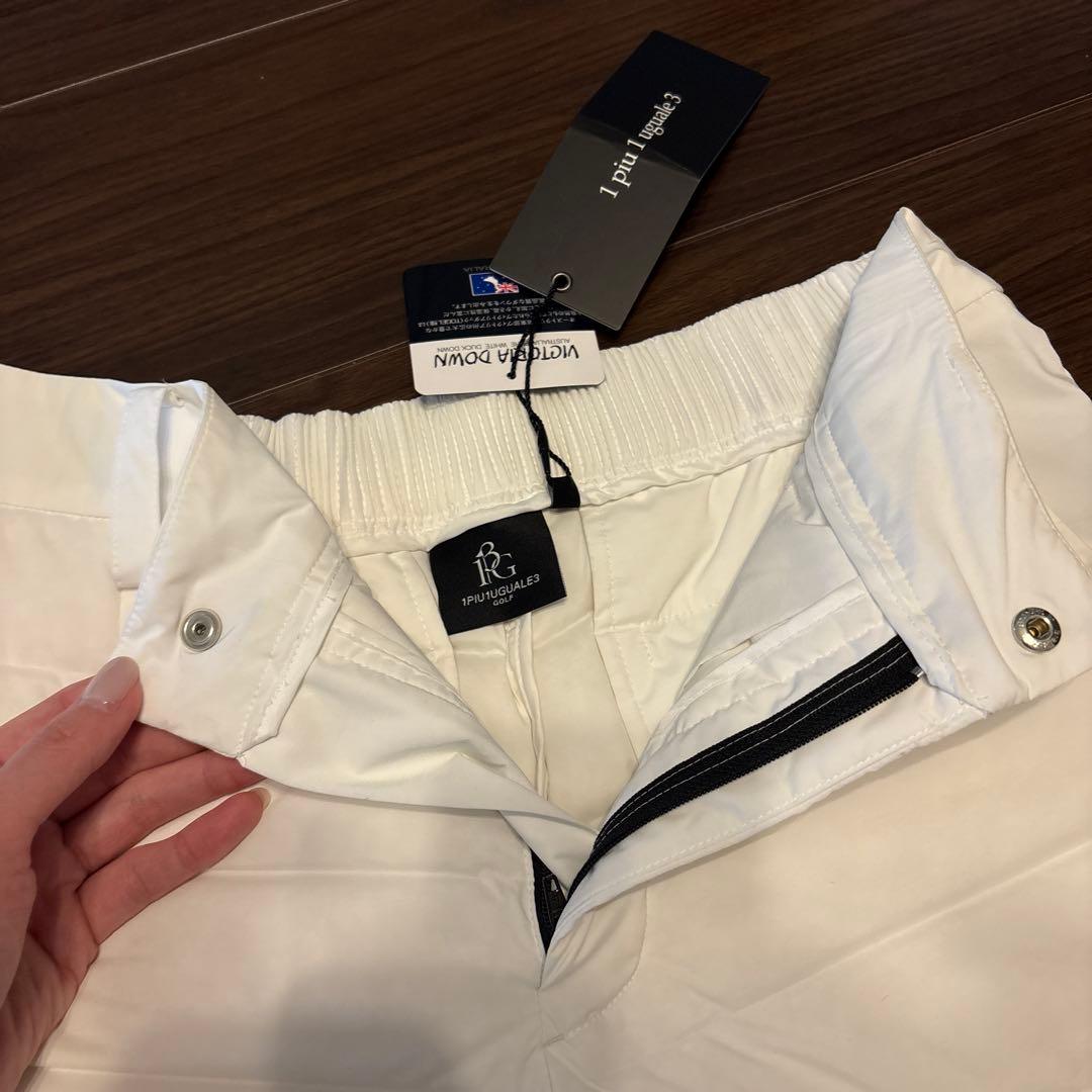 1piu1uguale3ダウン ホワイトパンツ