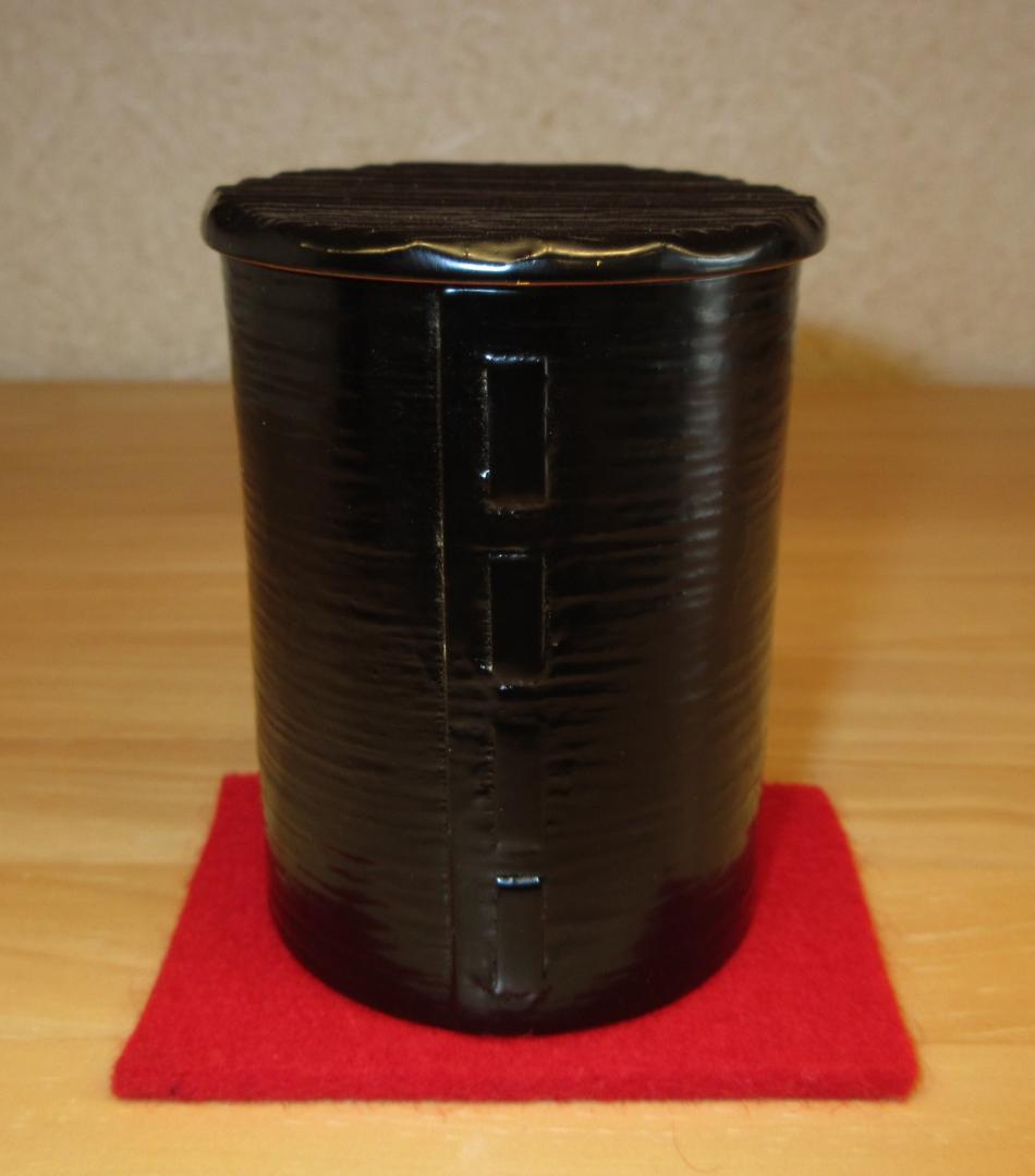 送料込【逢絢亭】茶道具 茶器 一閑塗 内朱塗 ヘギ目 一閑張 木村表恵 共箱入り